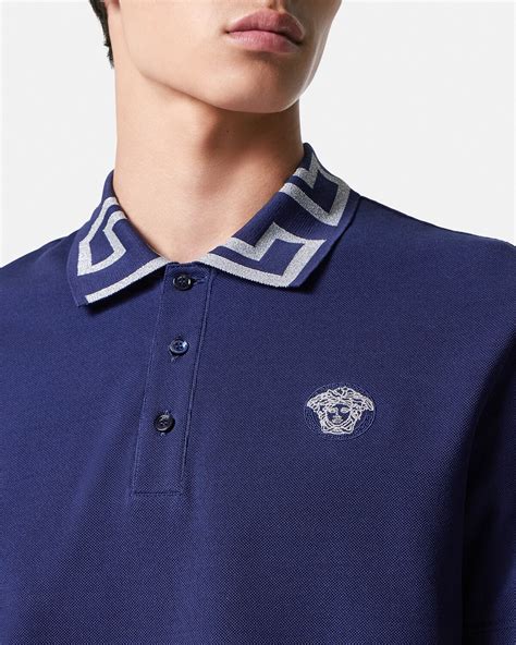 versace greca collar polo shirt price|versace greca shirt.